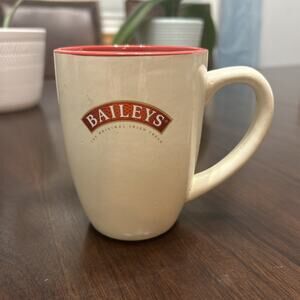 BAILEYS IRISH CREAM MUG Ivory & Red Collectable R A Bailey Signature Ceramic Cup